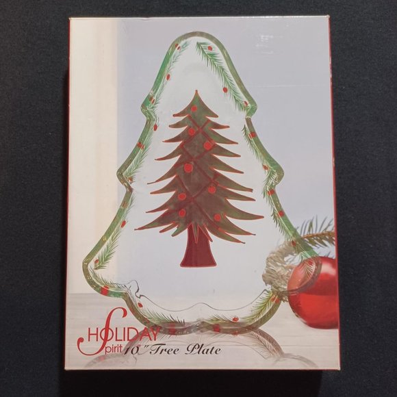 10" Christmas Tree Plate/Platter, Like New With Box - Picture 2 of 4
